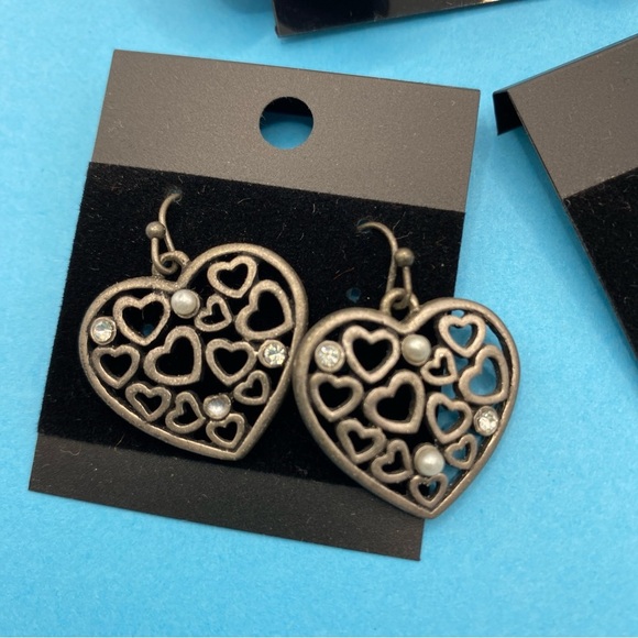 Silver Tone & Blue Dangle Earrings Bundle Of Three Pairs - Picture 2 of 5